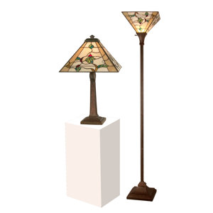 2 Piece Table and Floor Lamp Set