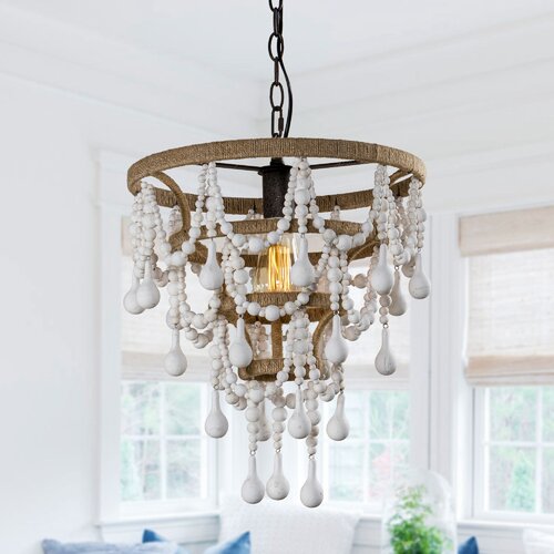 Langley Street Goza Wood Dimmable Tiered Chandelier | Wayfair