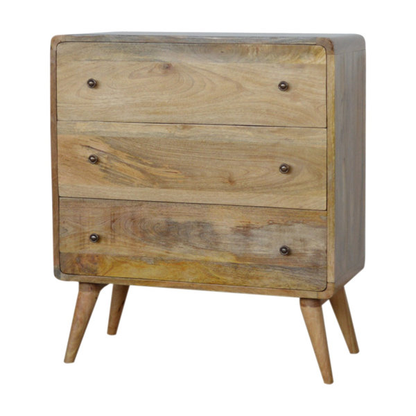 Union Rustic Mendosa 3 Drawer 70Cm W Solid Wood Chest Of Drawers ...