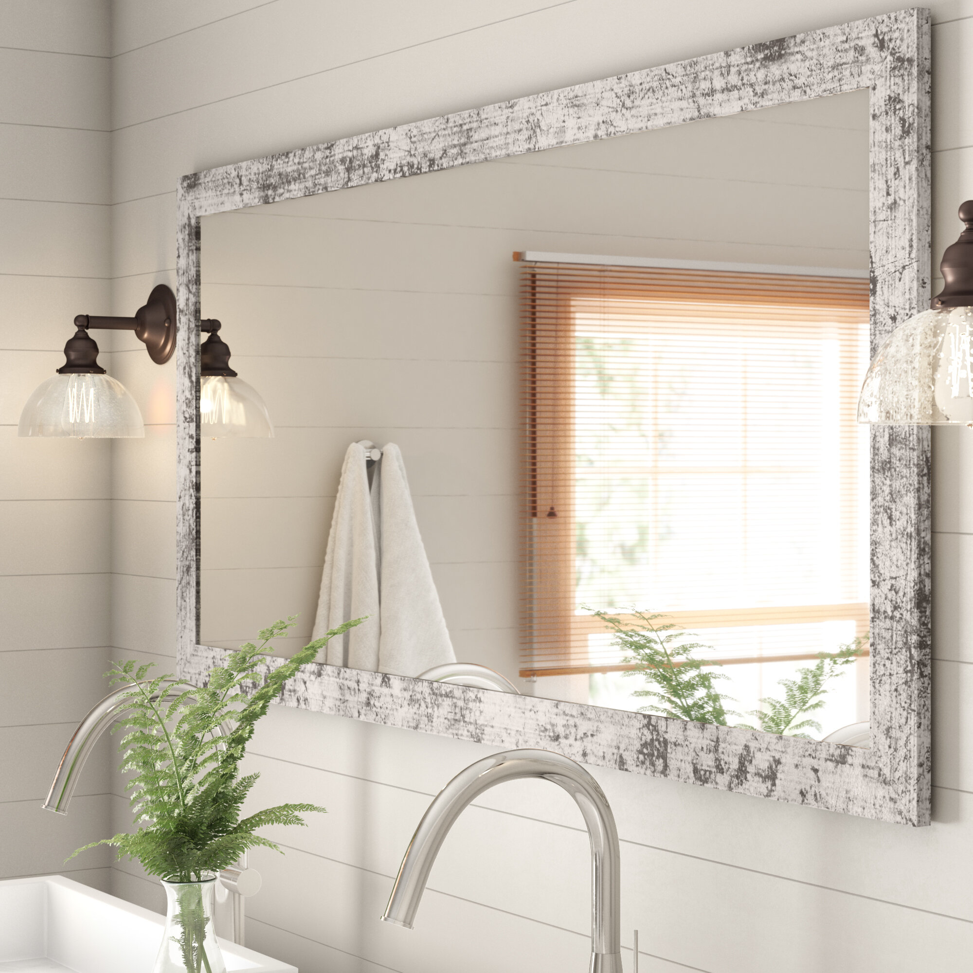 MERIGLARE Bathroom Shaving Vanity Mirror Wood Folding Pro Vanity Mirror For Everyday No.15 M 