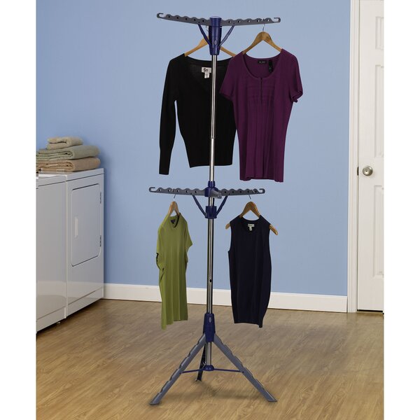 LAUNDRY CLOTHESLINE DRYING 12X15 IN HANGING DISPLAY CLOTHING RACK 20 METAL CLIP 