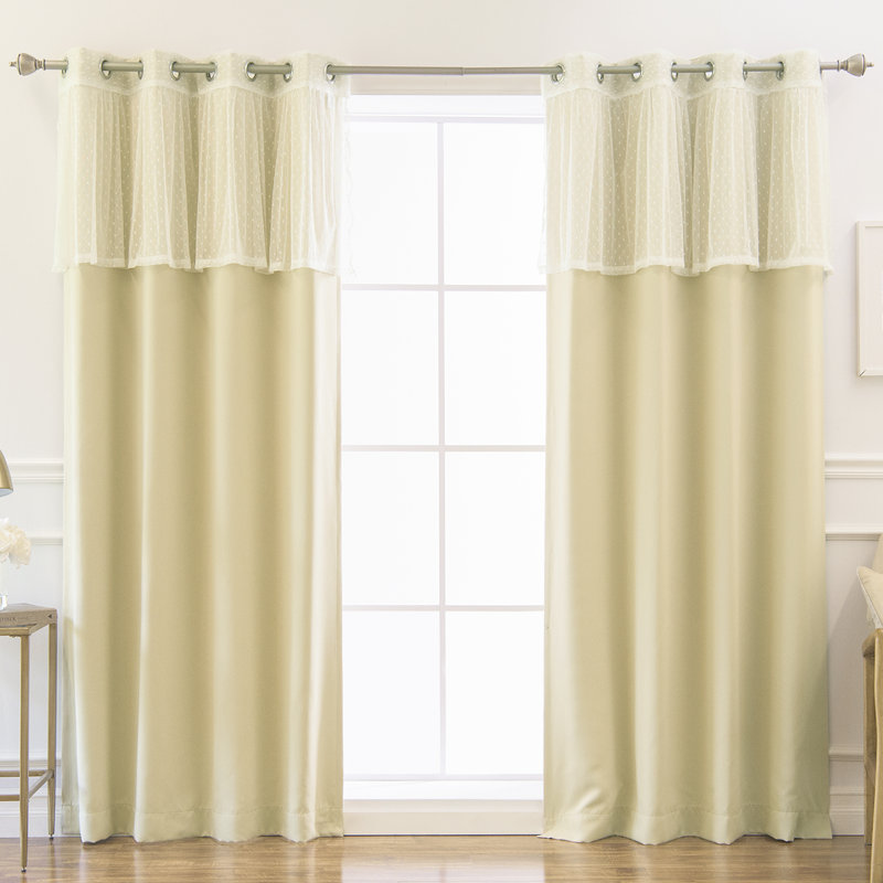Lavish Home Metallic Grommet Curtain Panels Khaki 84-Inch