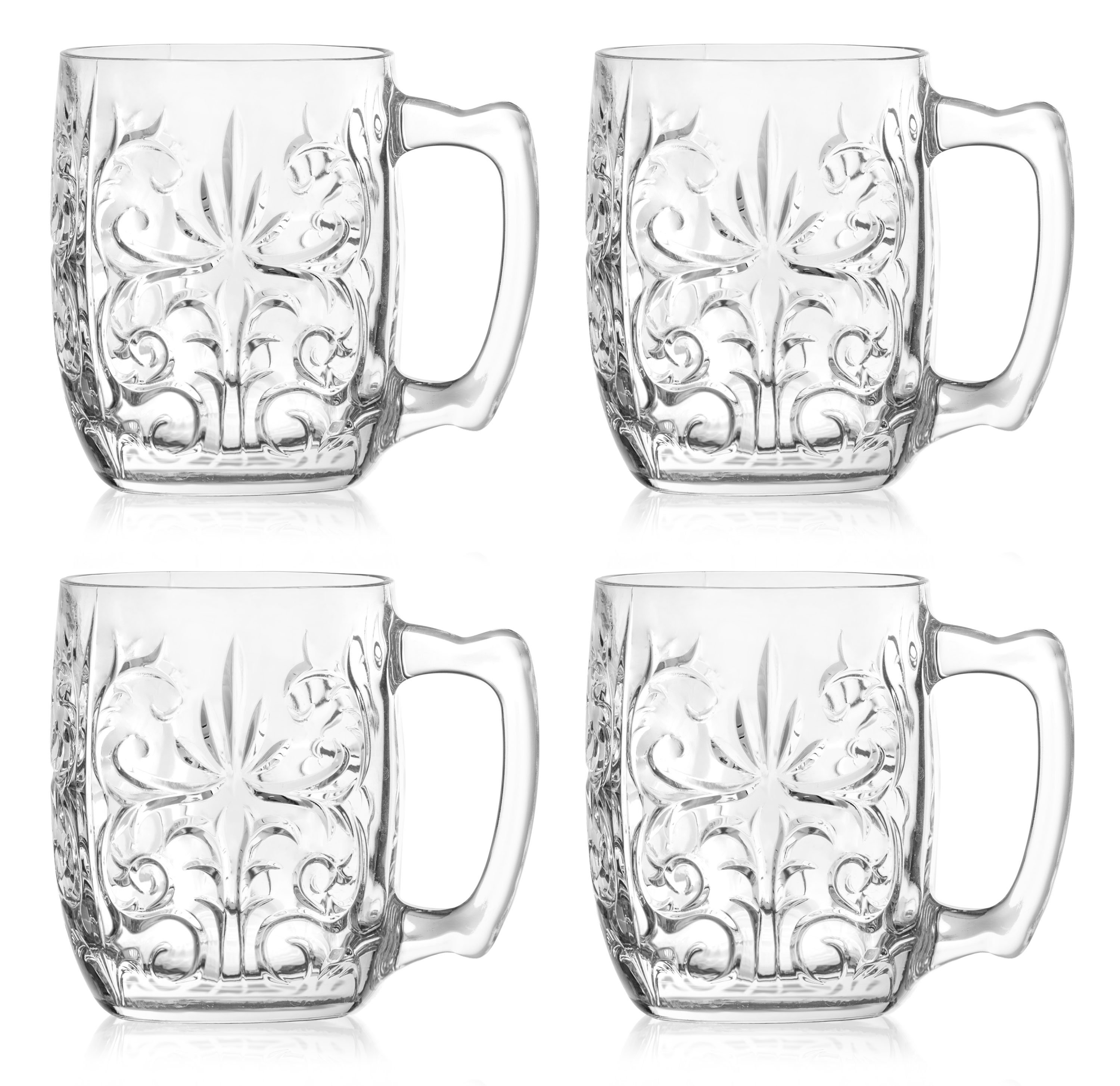 Majestic Crystal 4 Piece 14.2 oz. Glass Beer Mug Set Wayfair