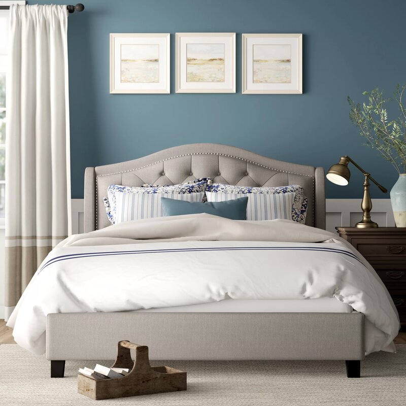 Justine Upholstered Platform Bed & Reviews | Birch Lane