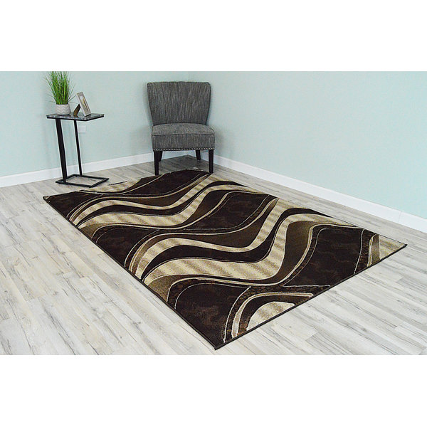 Orren Ellis Ilkley 3d Effect Thick Modern Contemporary Abstract Brown Area Rug Wayfair