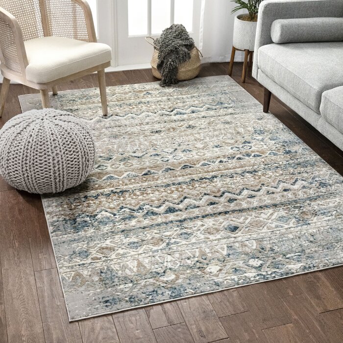 Well Woven Urbano Santi Beige/Blue Area Rug | Wayfair