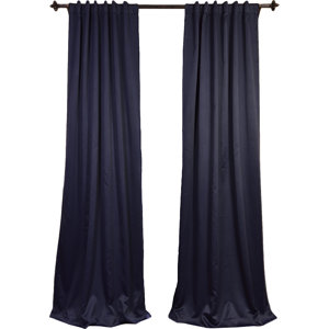 Carden Solid Extra Wide Thermal Blackout Rod Pocket and Tab top Single Curtain Panel