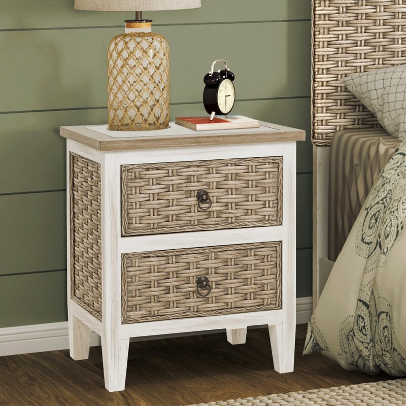 Bay Isle Home Eversole Sea 2 Drawer Nightstand Reviews Wayfair