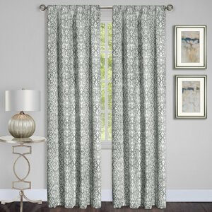 Madison Damask Semi-Sheer Rod Pocket Single Curtain Panel