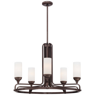 Go to store & view more images Industrial 5-Light Shaded Chandelier by Metropolitan by Minka