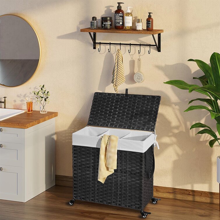 huge laundry basket with wheels and handle
