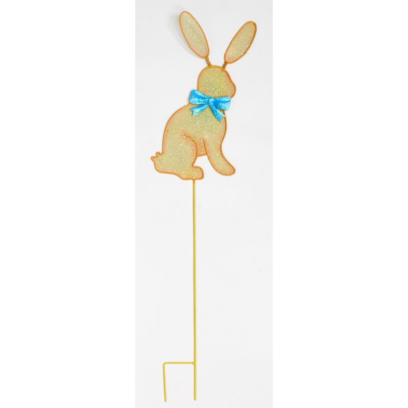 The Holiday Aisle Mesh Sparkle Bunny Garden Stake Wayfair