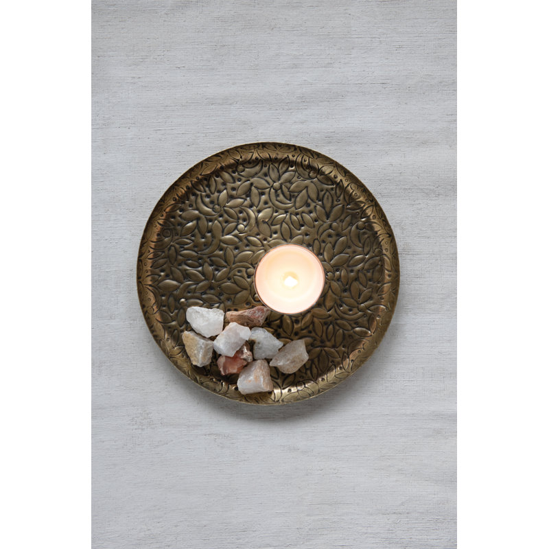 Bloomsbury Market Canny Decorative Round Embossed Metal ...