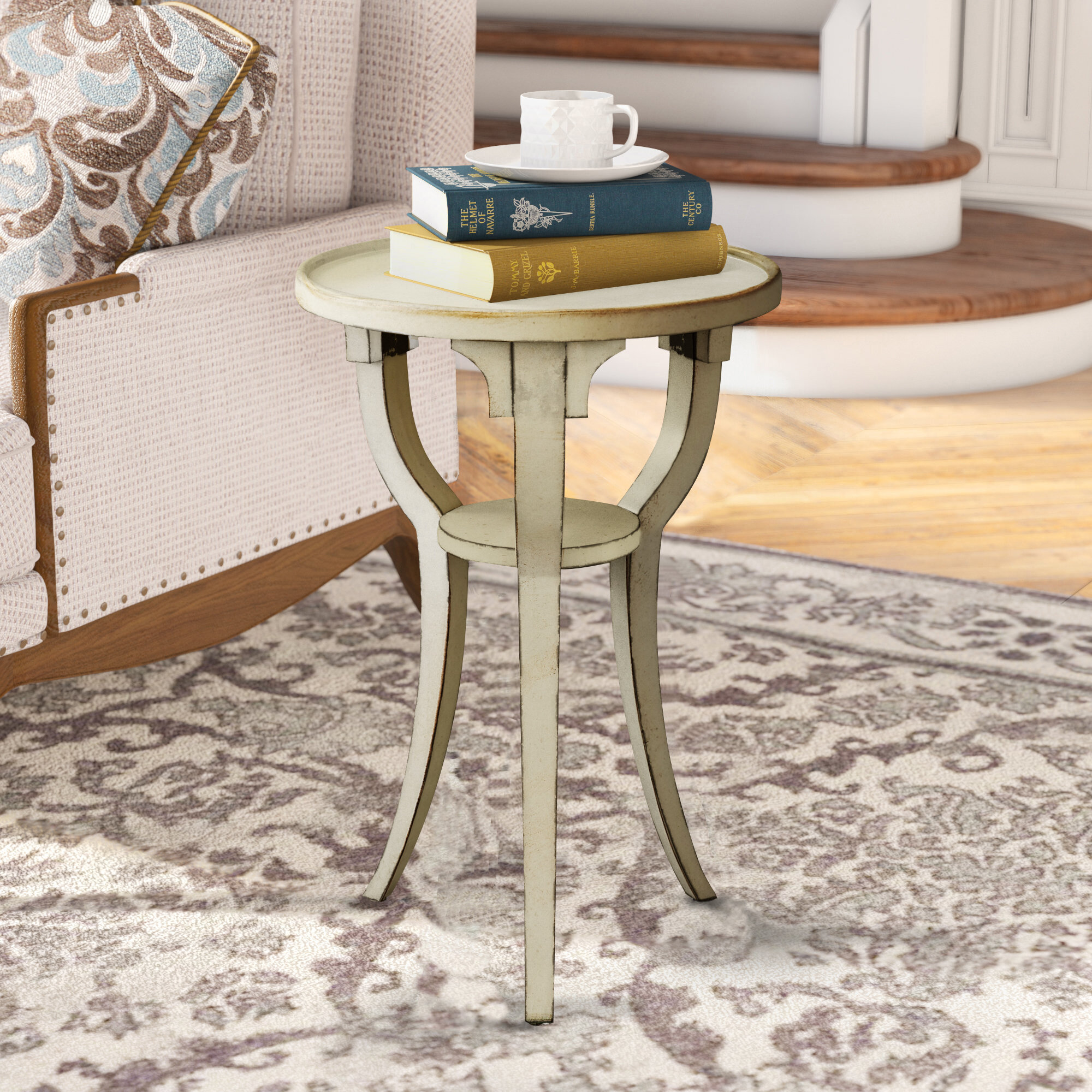 Session Roost End Table White/Wood 
