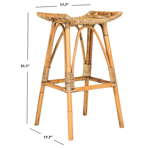 Alvah Wicker Rattan Backless Bar Counter Stool Reviews Birch Lane