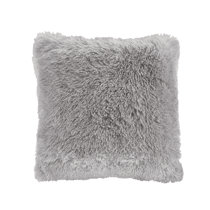 grey shag pillow