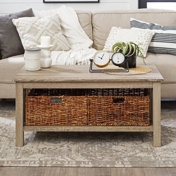 Featured image of post Coffee Table With Storage Baskets / Original hawaii medium wood trunk with decorative wicker a beautiful product that has got a functional and decorative role.