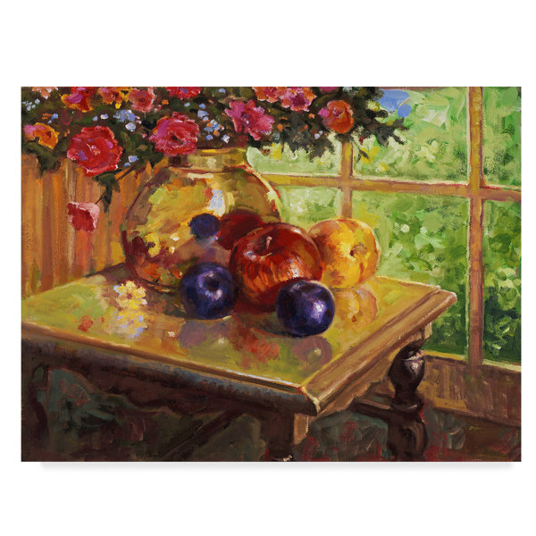 Trademark Art Fruit And Flowers Oil Painting Print On Wrapped