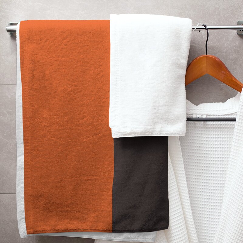 orange striped bath towels