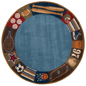 Johnnie Denim Hand-Tufted Blue Kids Rug