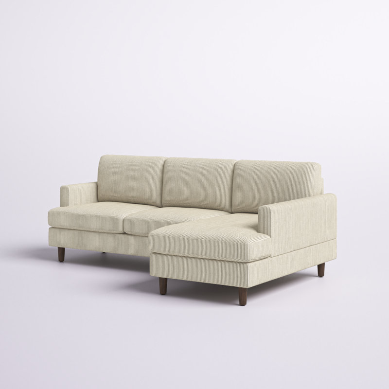 Aristotele 97" Wide Right Hand Facing Modular Sofa & Chaise Body Fabric: Cream INCOMPLETE ( RAF Chaise) 