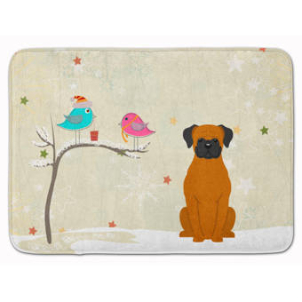 The Holiday Aisle Polish Tatra Sheepdog Christmas Tree Rectangle Microfiber Non Slip Bath Rug Wayfair
