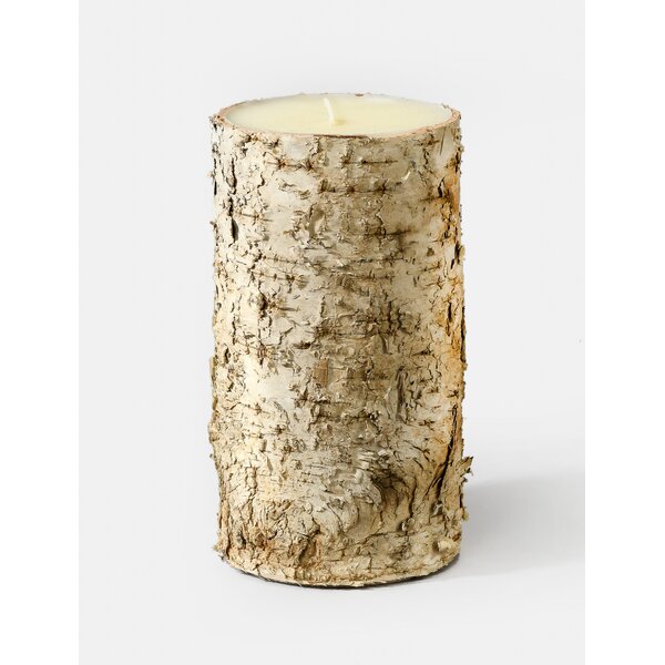 Flickering Candles Candles Birch Set of 3 Birch Bark Battery Candles Real Wax 