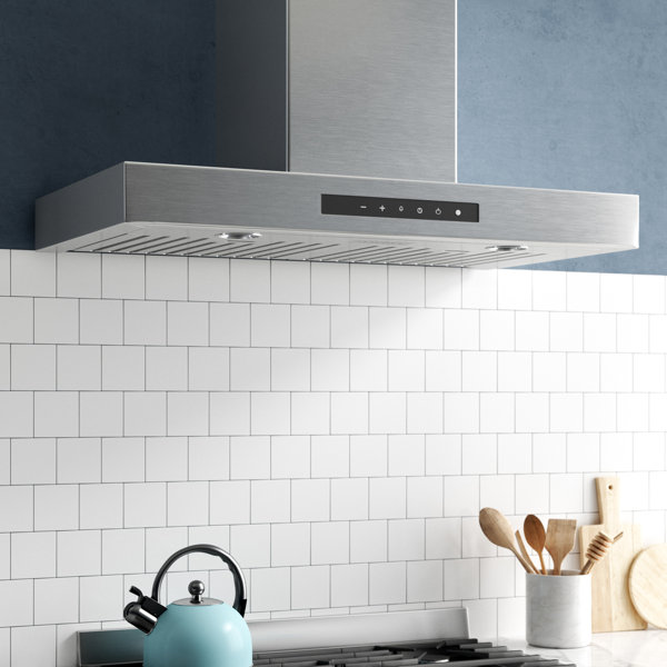 Ancona 36 Moderna 650 Cfm Convertible Wall Mount Range Hood With Nightlight Reviews Wayfair Ca