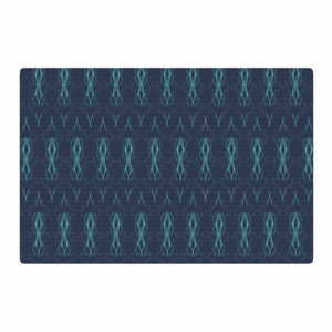 Neelam Kaur Threads Pattern Illustration Blue Area Rug