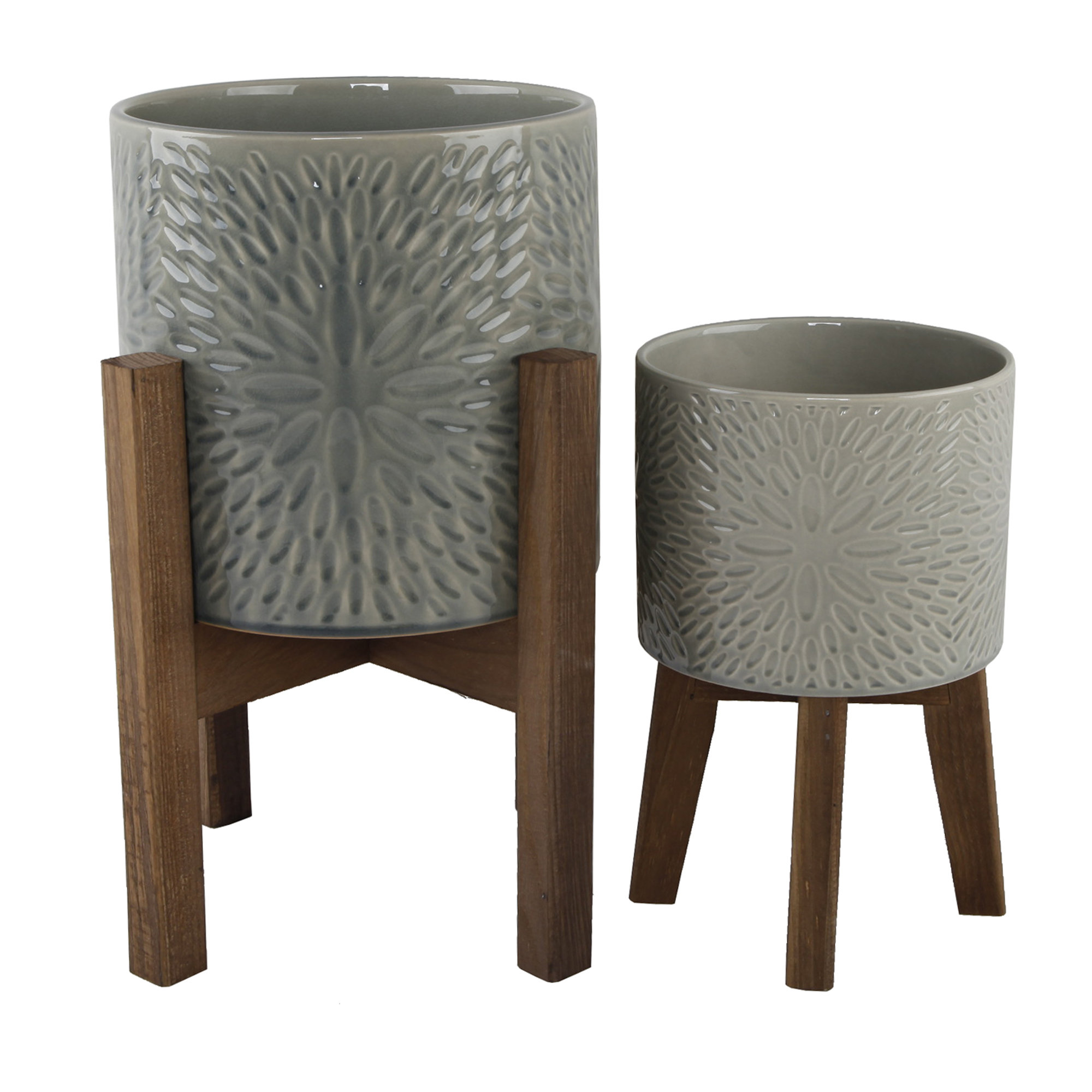 Union Rustic Kiana 2 Piece Ceramic Pot Planter Set Reviews Wayfair Ca