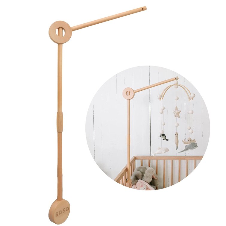 Crib Mobile Arm Crib Mobile Bracket Composite Wood Durable Sturdy Odorless Easy Assembly Baby Mobile Hanger 