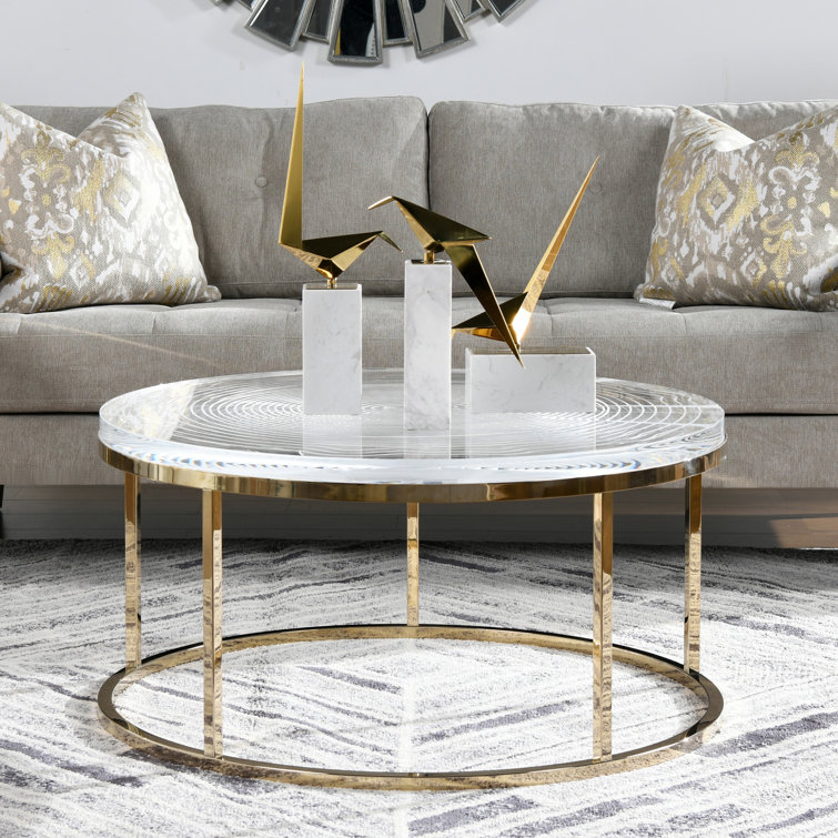 Acrylic gold coffee table clearance