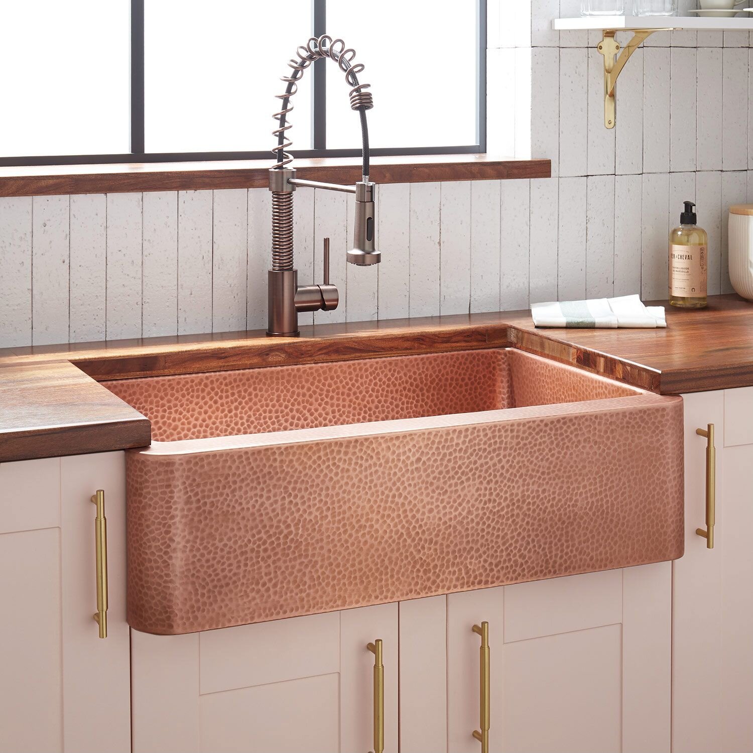 Signature Hardware 33 Fiona Hammered Copper Farmhouse Sink Wayfair