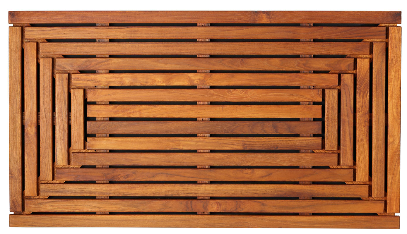 BareDecor Solid Teak Wood Shower Mat Reviews Wayfair