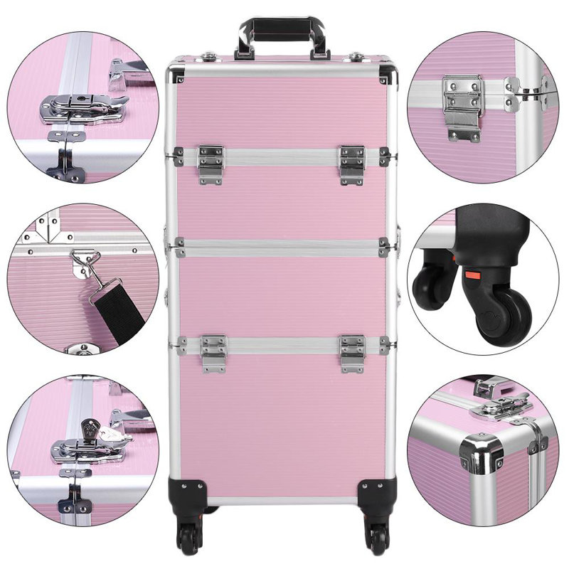 Symple Stuff Gwynn Cosmetic Makeup Case Salon Tool Organizer