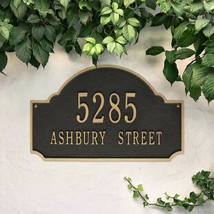 Custom Made Address Plaque House Number Sign Personalized 6 x 12 Charcoal Stone 