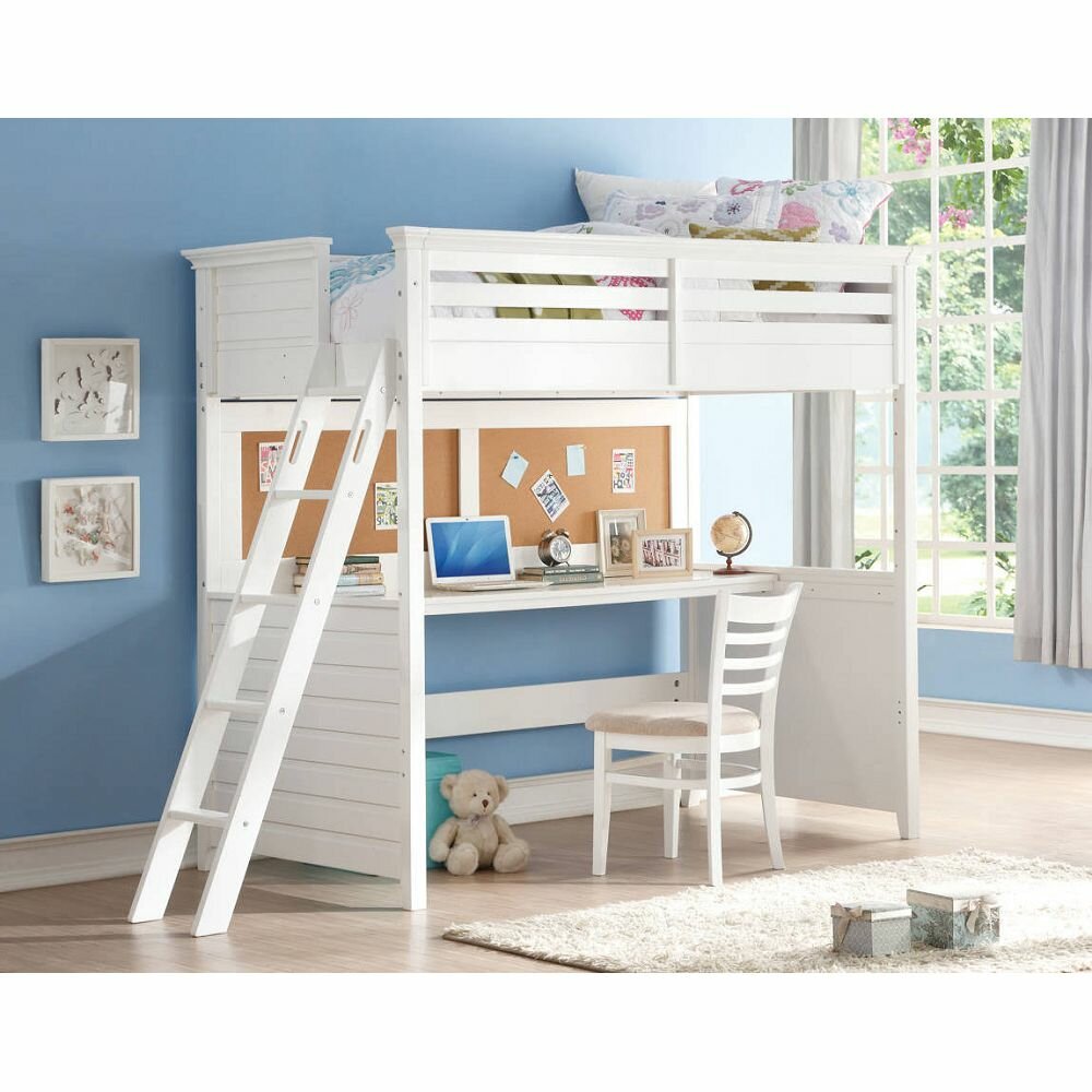 twin size loft bed with desk