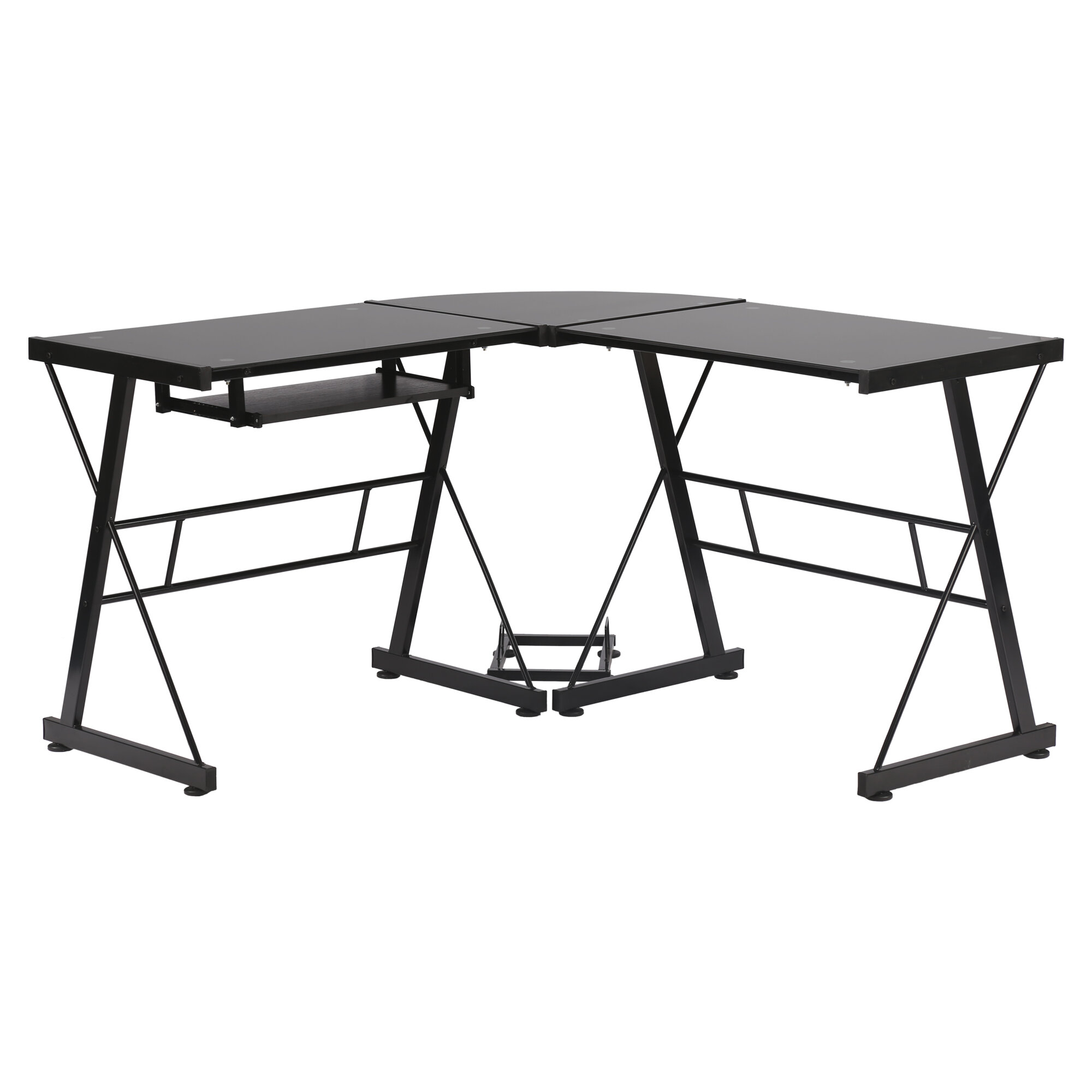 Inbox Zero Glass L-Shape Desk | Wayfair