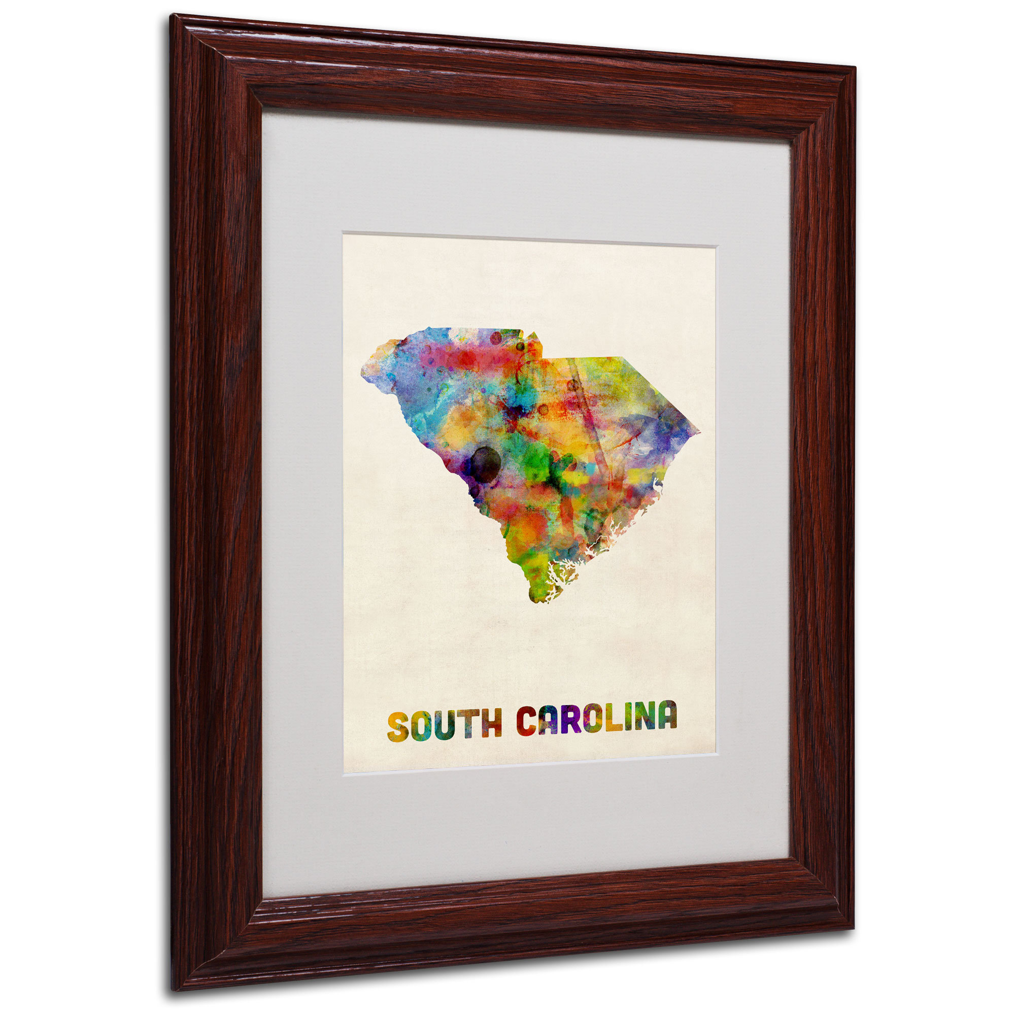 Trademark Art South Carolina Map By Michael Thompsett Framed Graphic Art Wayfair