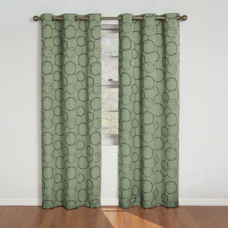 ALL SIZES Set of 2 Meridian Design Thermal Insulated BLACKOUT Curtains Panels 