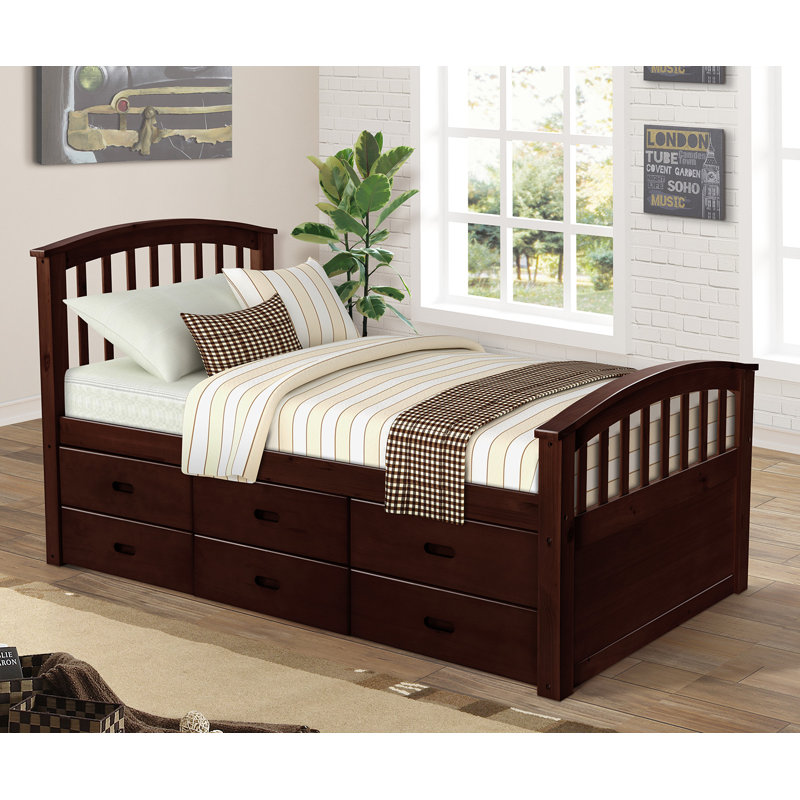 Harriet Bee Twin Size Platform Storage Bed Solid Wood Bed With 6