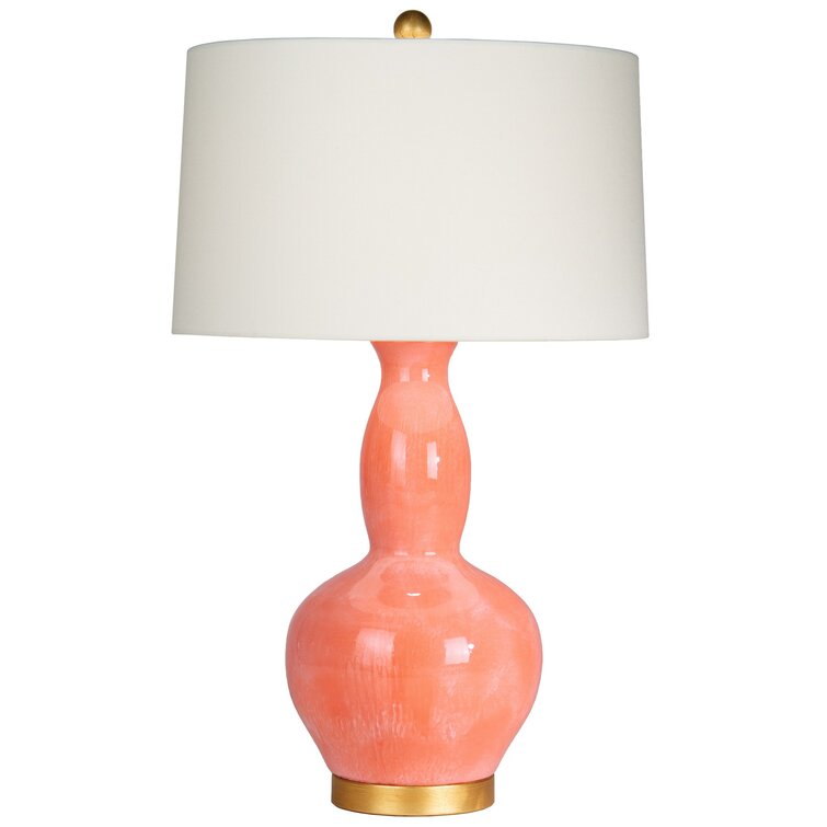 coral and gold lamp