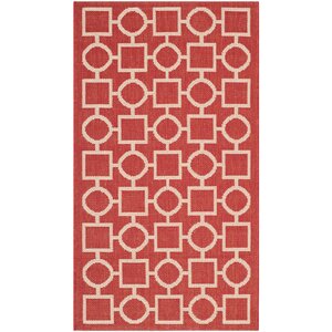 Jefferson Place Red/Bone Outdoor Area Rug