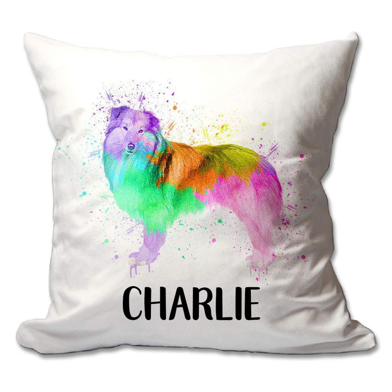 Ebern Designs Carnalbanagh Personalized Watercolor Sheltie Throw