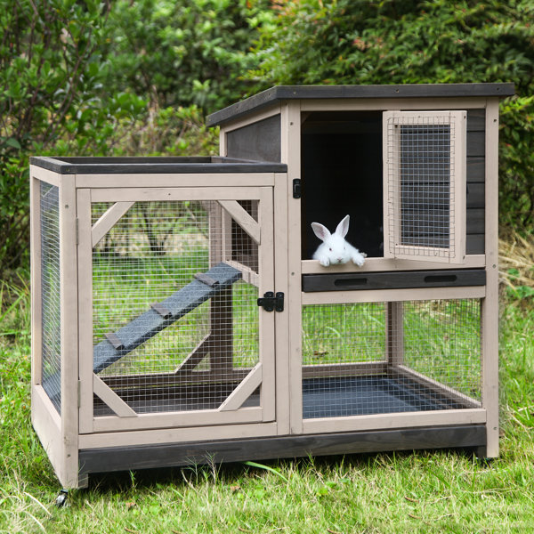 Triangle Wooden Chicken Coop Rabbit Hutch Pet Cage Small Animal Poultry Cage Run 