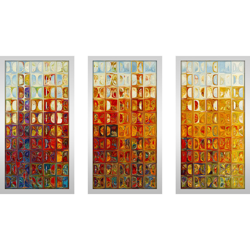 Pictureperfectinternational Tile Art 1 2015 Max By Mark Lawrence 3 Piece Framed Graphic Art Set Wayfair