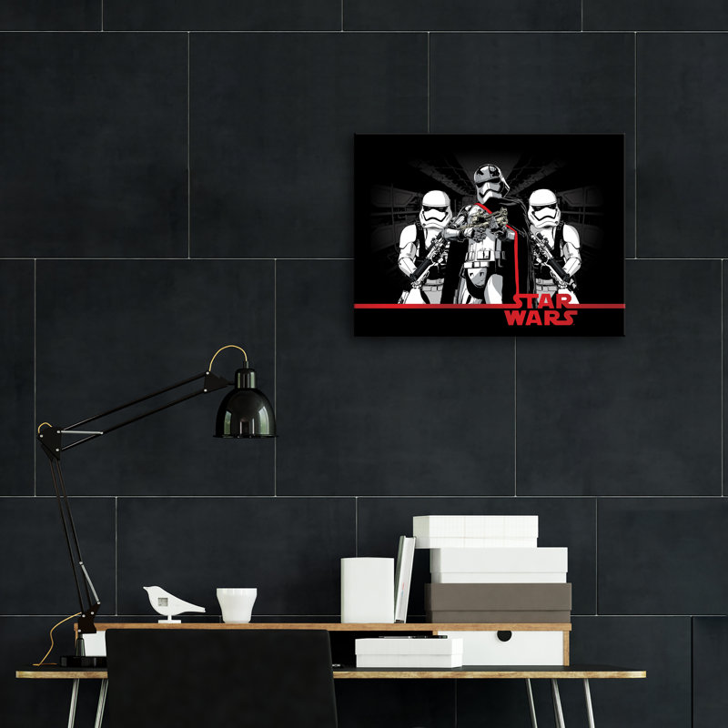 Gallery Direct Star Wars Phasma And Troopers Logo Red Graphic