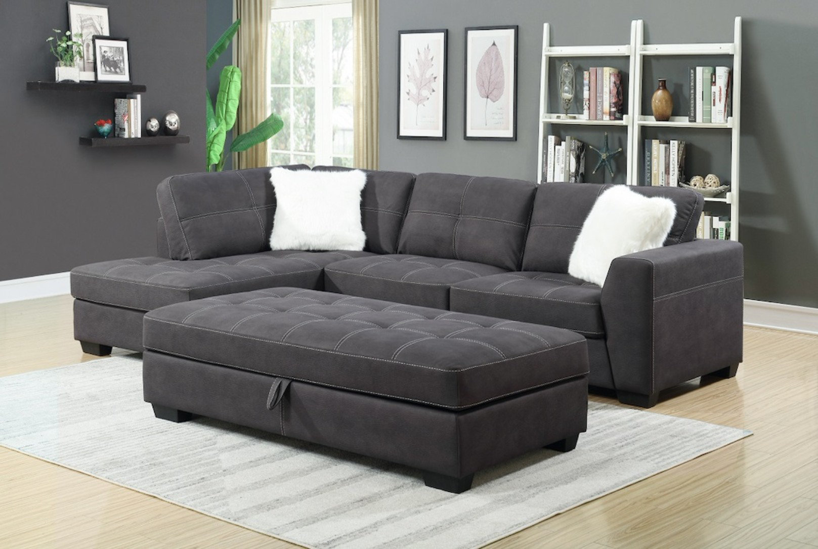 Ebern Designs Hydeville Modular Sectional With Ottoman Wayfair