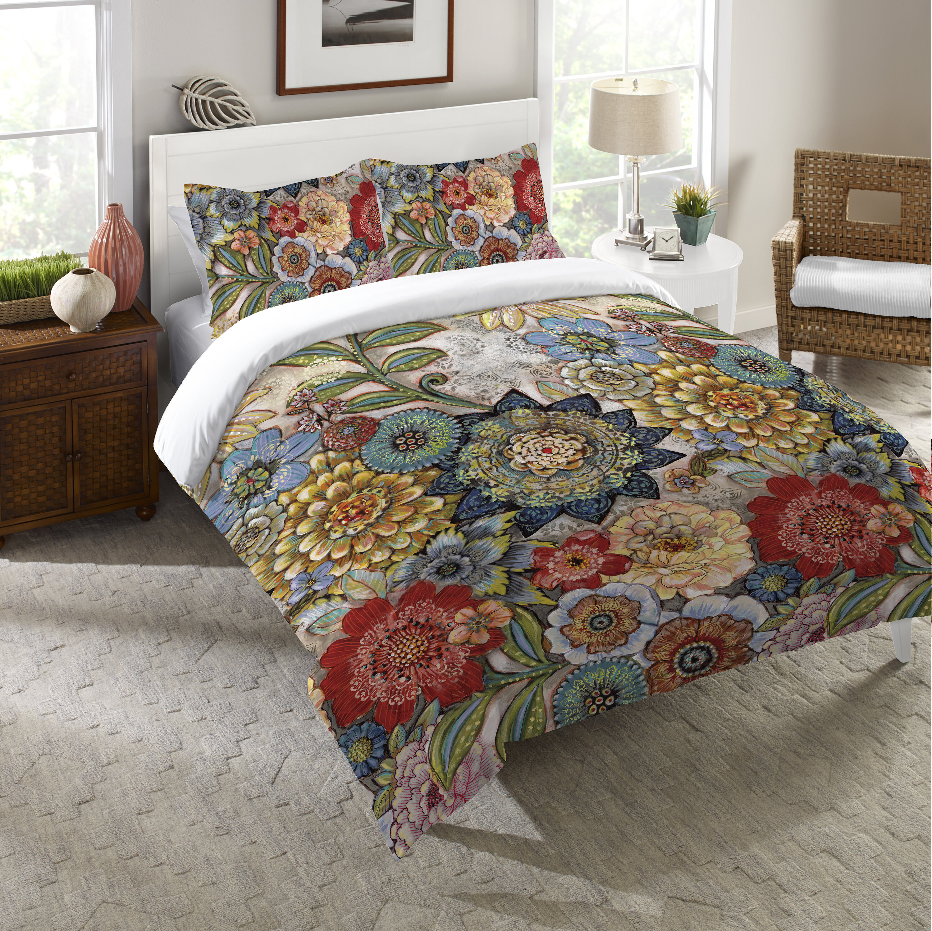 Sheets & Pillowcases Bedding Kess InHouse Jolene Heckman Floral ...