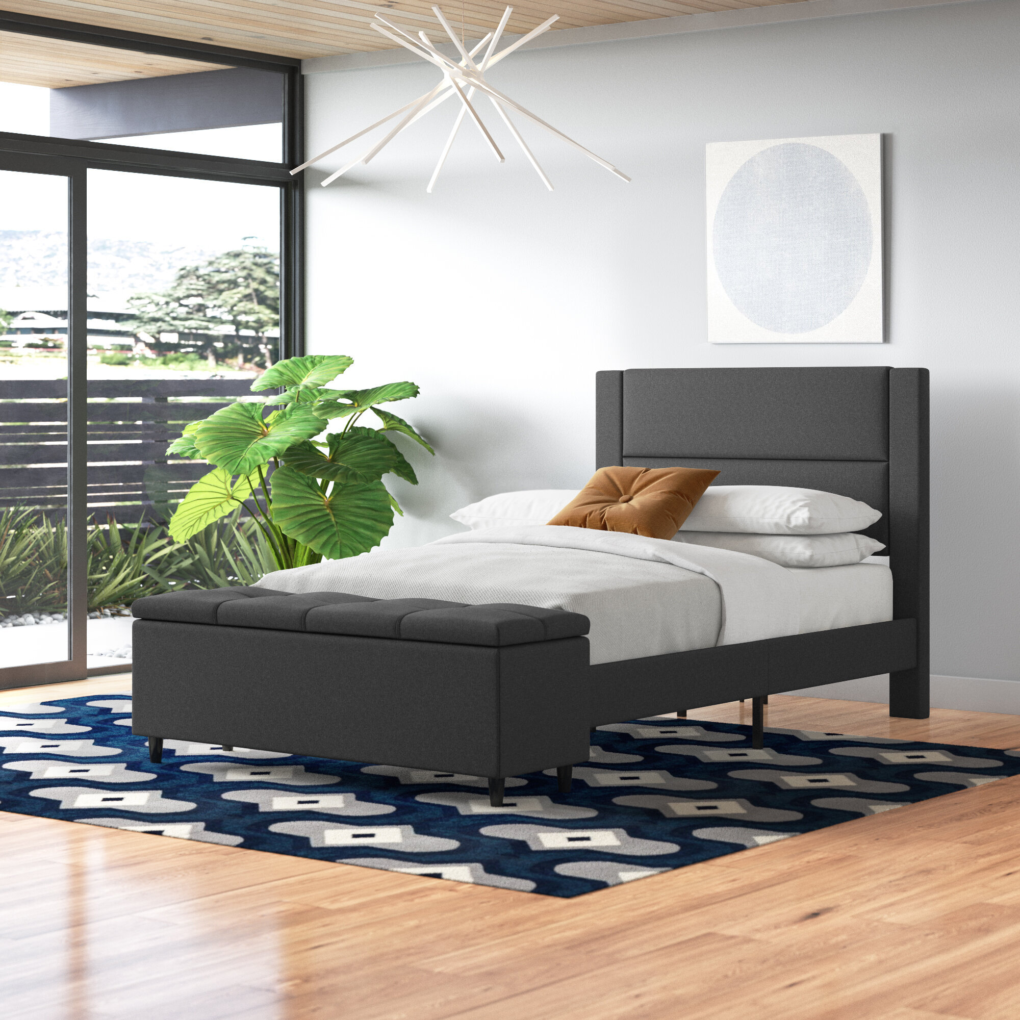 Ebern Designs Schreffler Upholstered Low Profile Storage Platform Bed ...